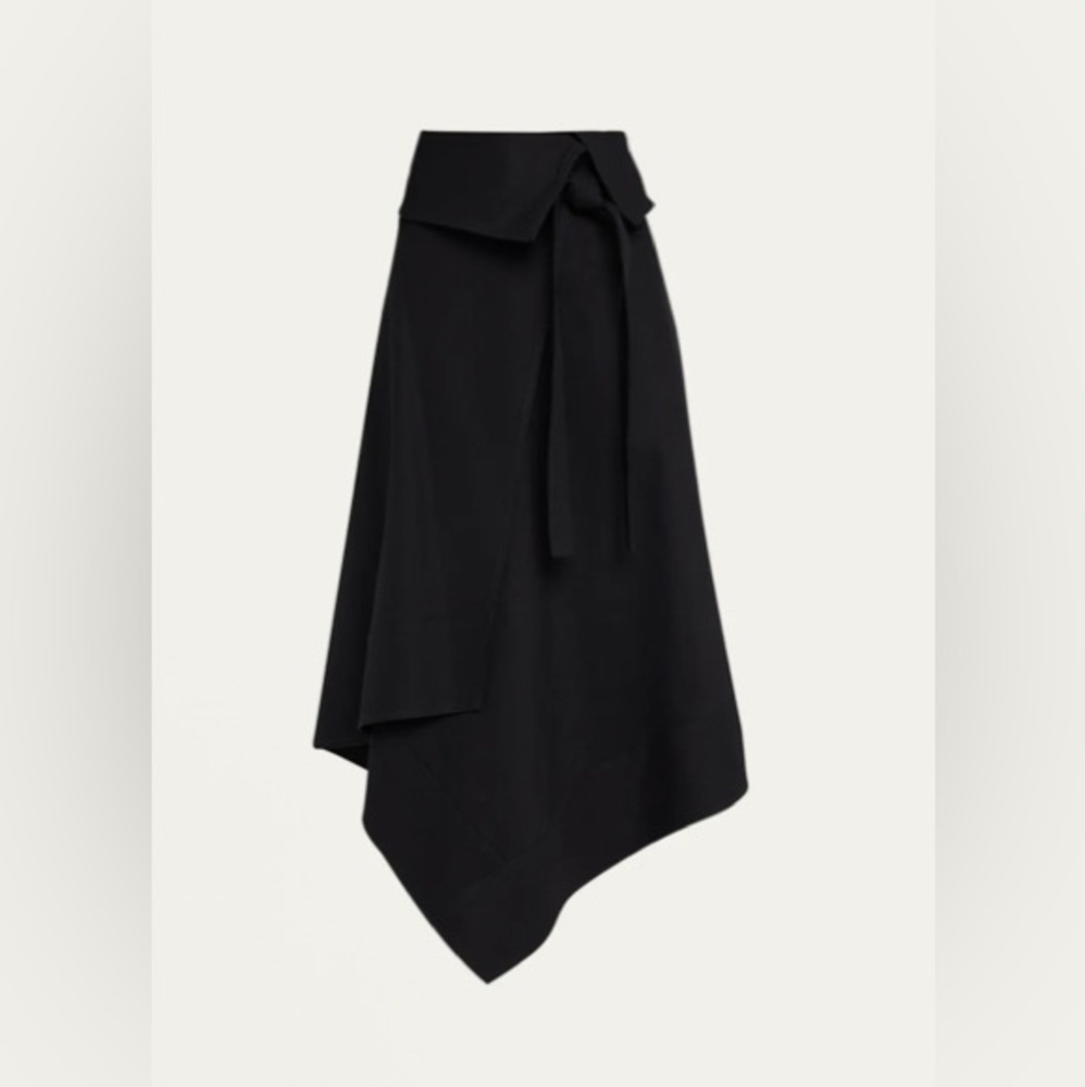 A.L.C. Mackenzie Fold-Over Handkerchief Midi Skirt in Black Size 8 New